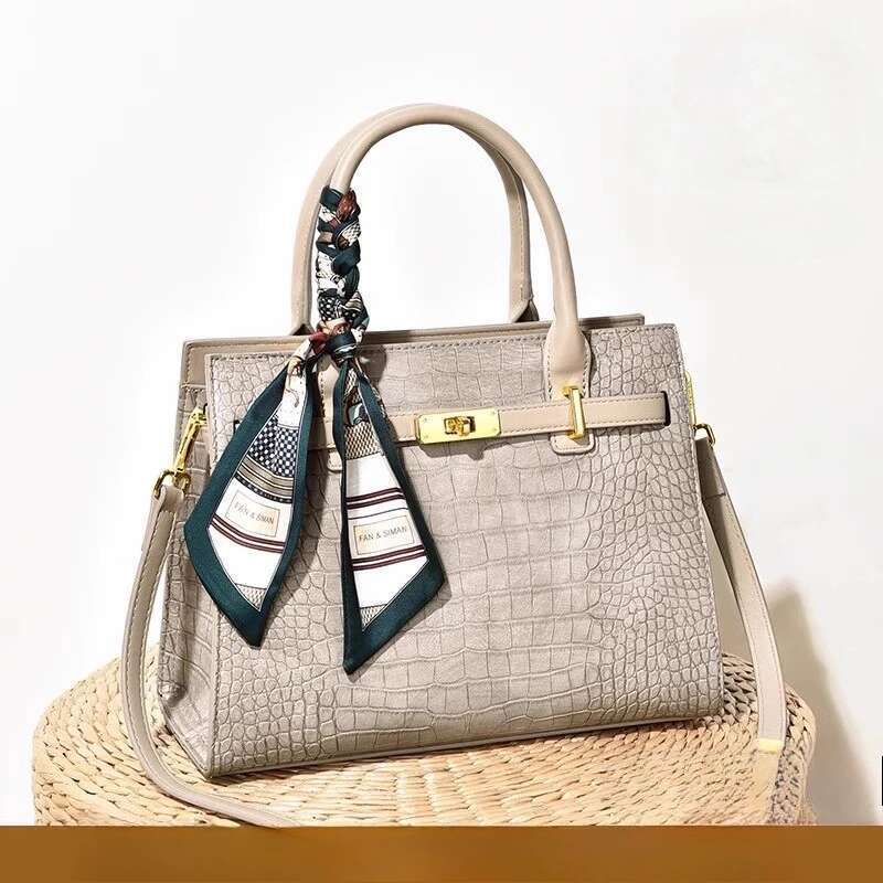 Lychee Pattern Kelly Bagwomen's Shig Bag Fansman Women'sbag High-Endelephantgrayhandbagpurses And Handbags