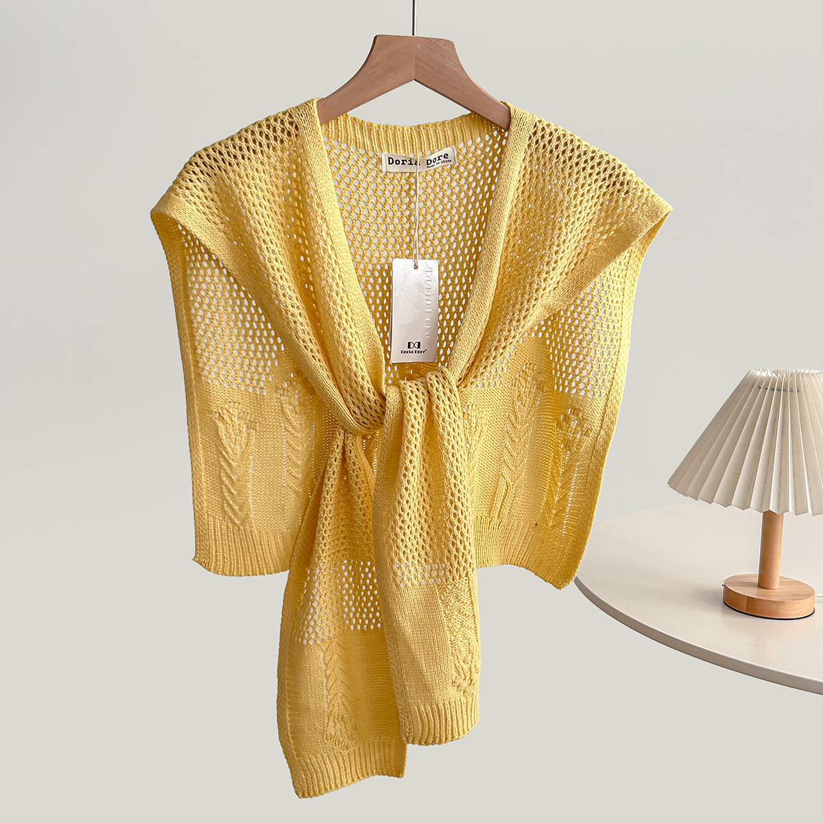K415 New style solid color knitted small shawl for women with skirt, high-end spring and autumn thin neck protection shoulder fashionable