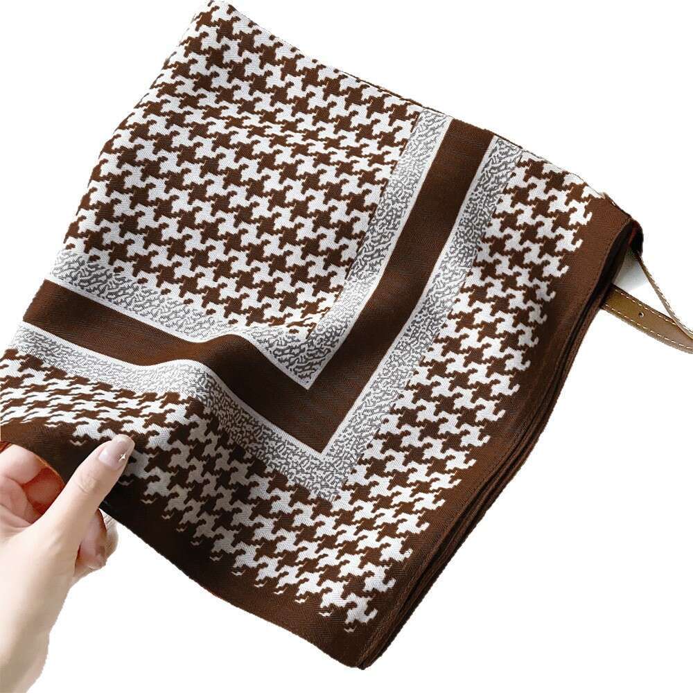 DHCollections Textured Weave Square Scarf 68x68cm - Women's Printed Neck Tie, Waist Wrap & Hair Band for Office & Daily Use