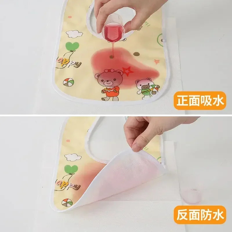 Baby bib cotton thick waterproof baby feeding protection Burp clothing cartoon pattern suitable for products 250414z