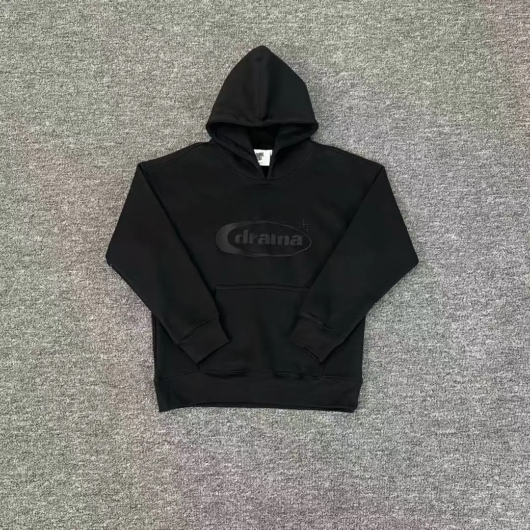 Designer Men's Hoodies High Street Trendy Drama Call Hooded Sweatshirt Casual Embroidery Logo Quality Big Pocket Loose Fleece S-XL