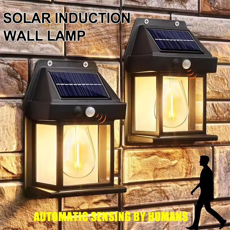 Solar Wall Light Intelligent Motion Induction Led Lights Outdoor Waterproof Sunlight Lamp for Garden Street Landscape Balcony Decor 3 Lighting Modes
