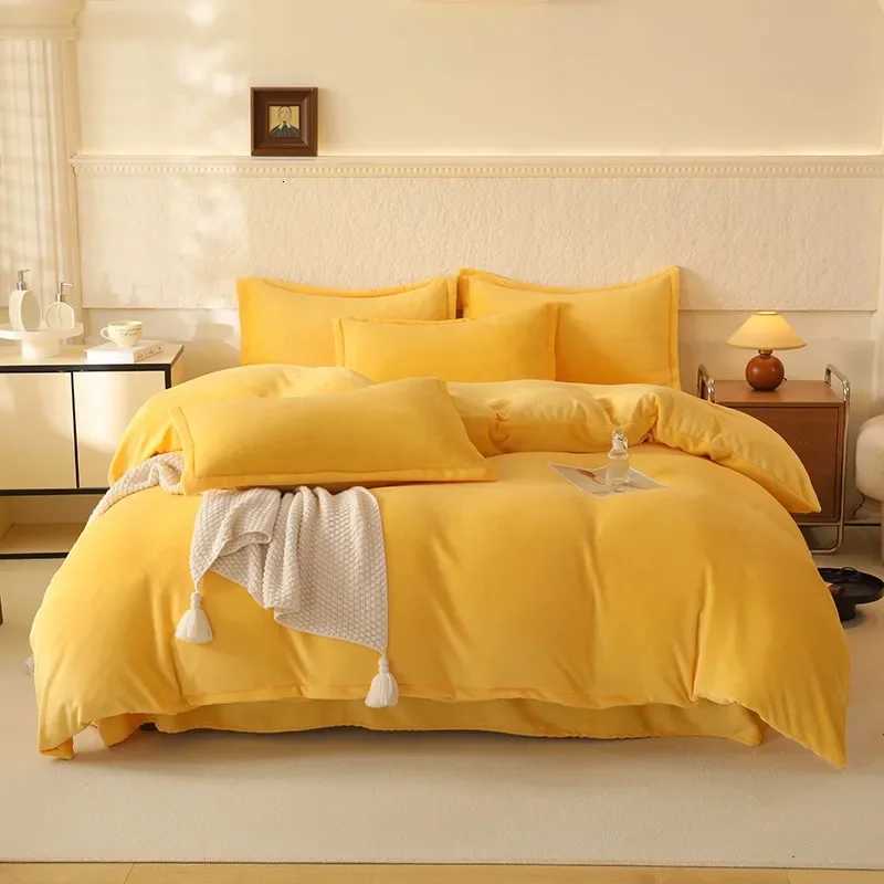 Winter A double-sided milk fleece quilt cover single-piece bed sheet four-piece flannel quilt cover thickened fleeceM251118