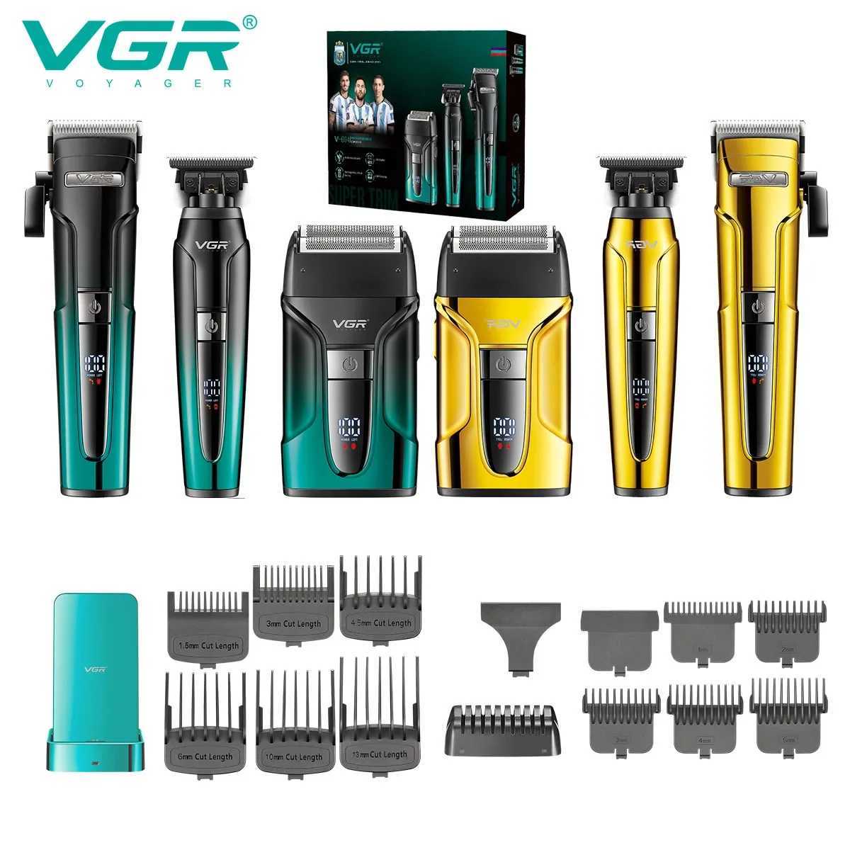 VGR Barber Professional Barber Electric Shaver Portable Facial Shaver Cordless Barber Trimming Set V-694W250422