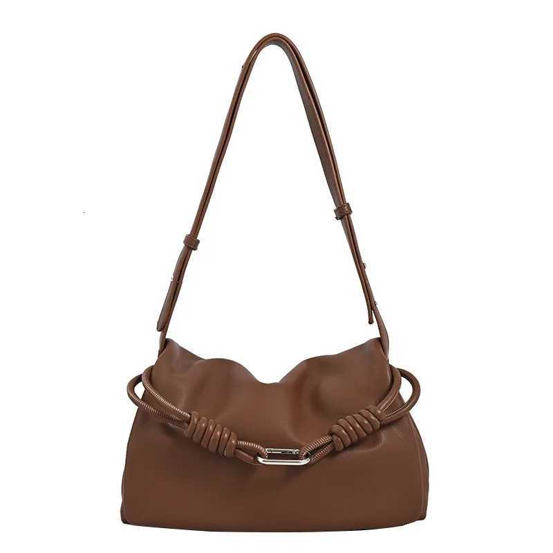 NEW Elegant Luxury Cowhide Crossbody Shoulder BagDrawstring Pleated Lucky BagDesigner Solid Color Womens Bucket HandbagW251118