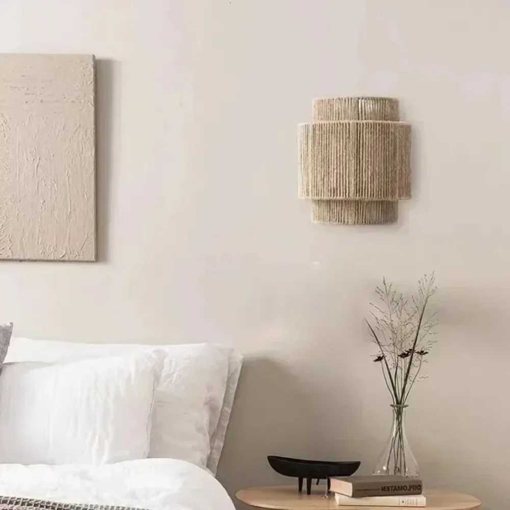 1/5PCS Modern Wall Lamps Hemp Rope Wall Light or Bedroom Bedside Lights for Living Room Aisle Decoration Wall Lamp Handcraft M251118