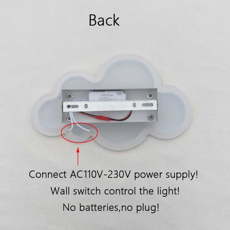 New Baby Room Cloud Wall Lamp Bedroom Bed Living Dining Room Attic Warm Decoration Dimmable Wall Light M251118