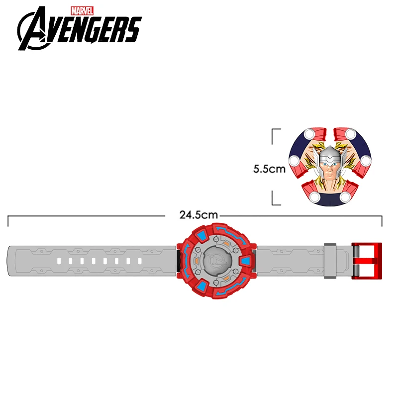 New Marvel Avengers Thor Style 2 Pcs Fidget Spinner Wristband Three Kinds of Glare Movie Peripheral Toy Set Boy Birthday Gifts