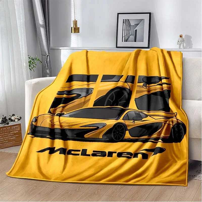 Fashion sports car F1 racing M-McLaren blanket flannel hotel closes portable soft blanket all season sofa bed blanket gift Y250417