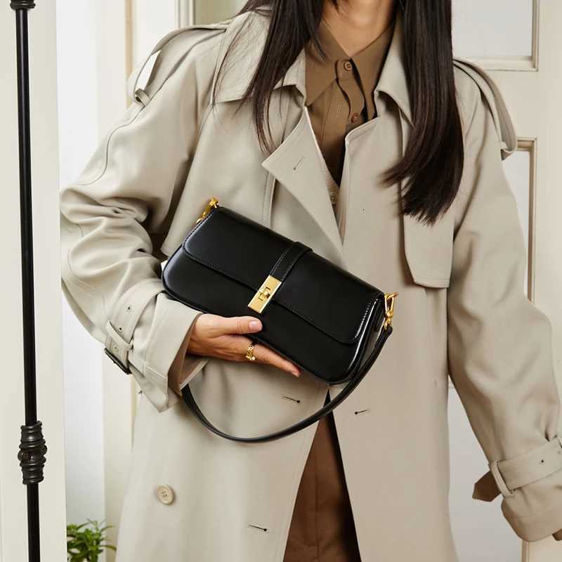 YANATARI underarm cowhide Genuine leather handbags women vintage shoulder bag female crossbody bags luxury high quality 2025W251118