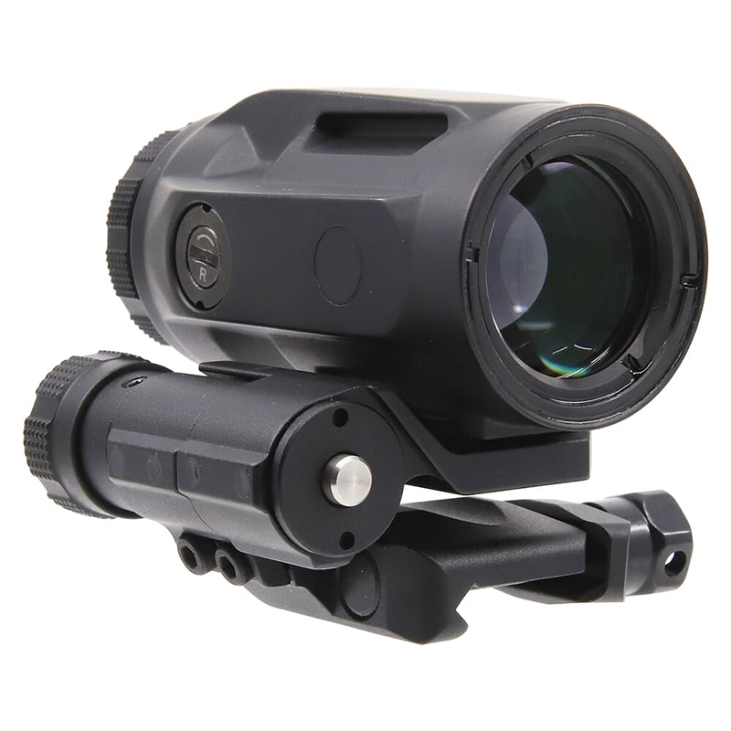 Tactical Juliet-5 5x Magnifier Scope 5x24mm Magnification Rifle Optics Compact Durable Lightweight Push-Button Flip-to-Side Mount With Spacer M1913 Pi