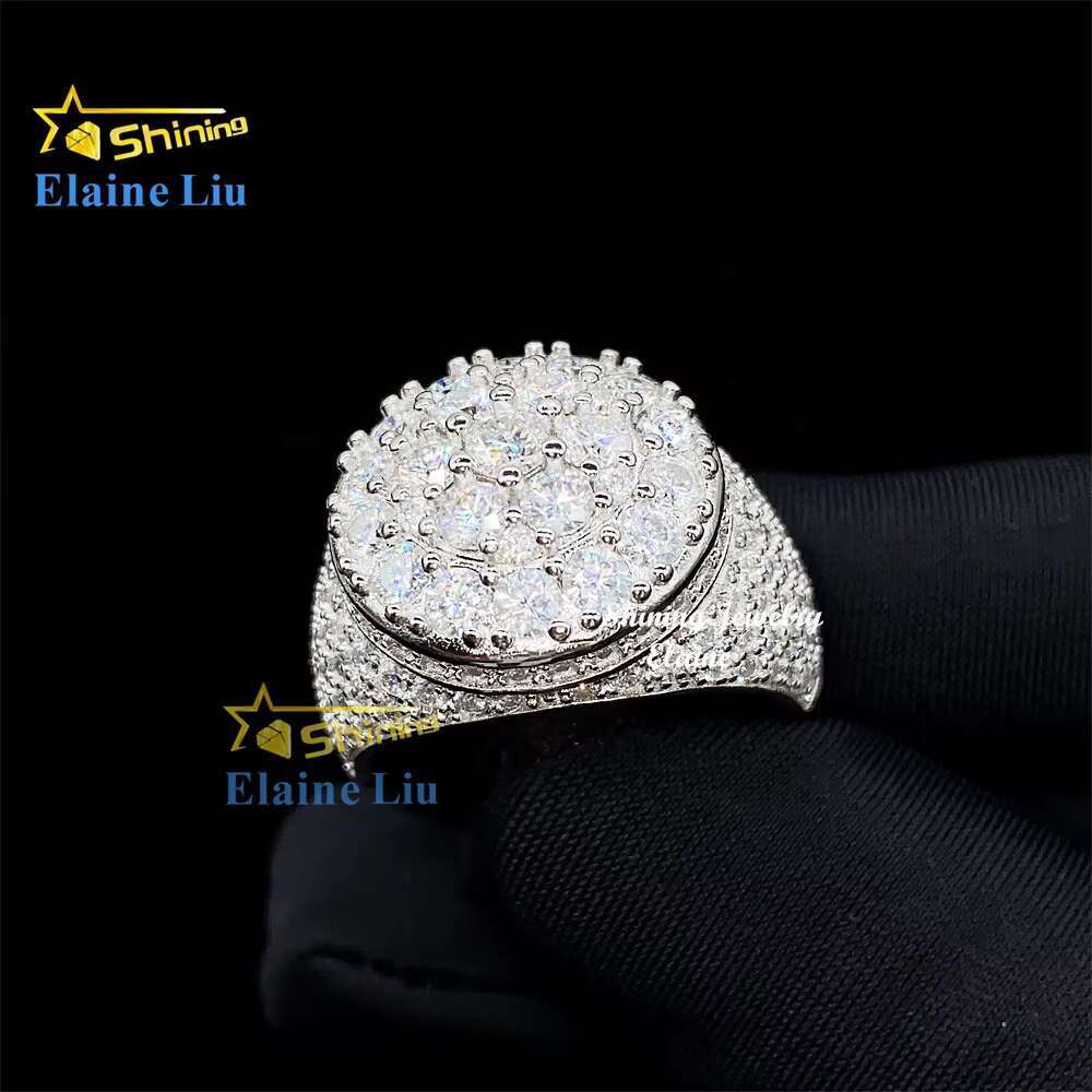 Iced Out Cz Zircon Vvs Moissanite Custom Sterling Sier Hip Hop Rings