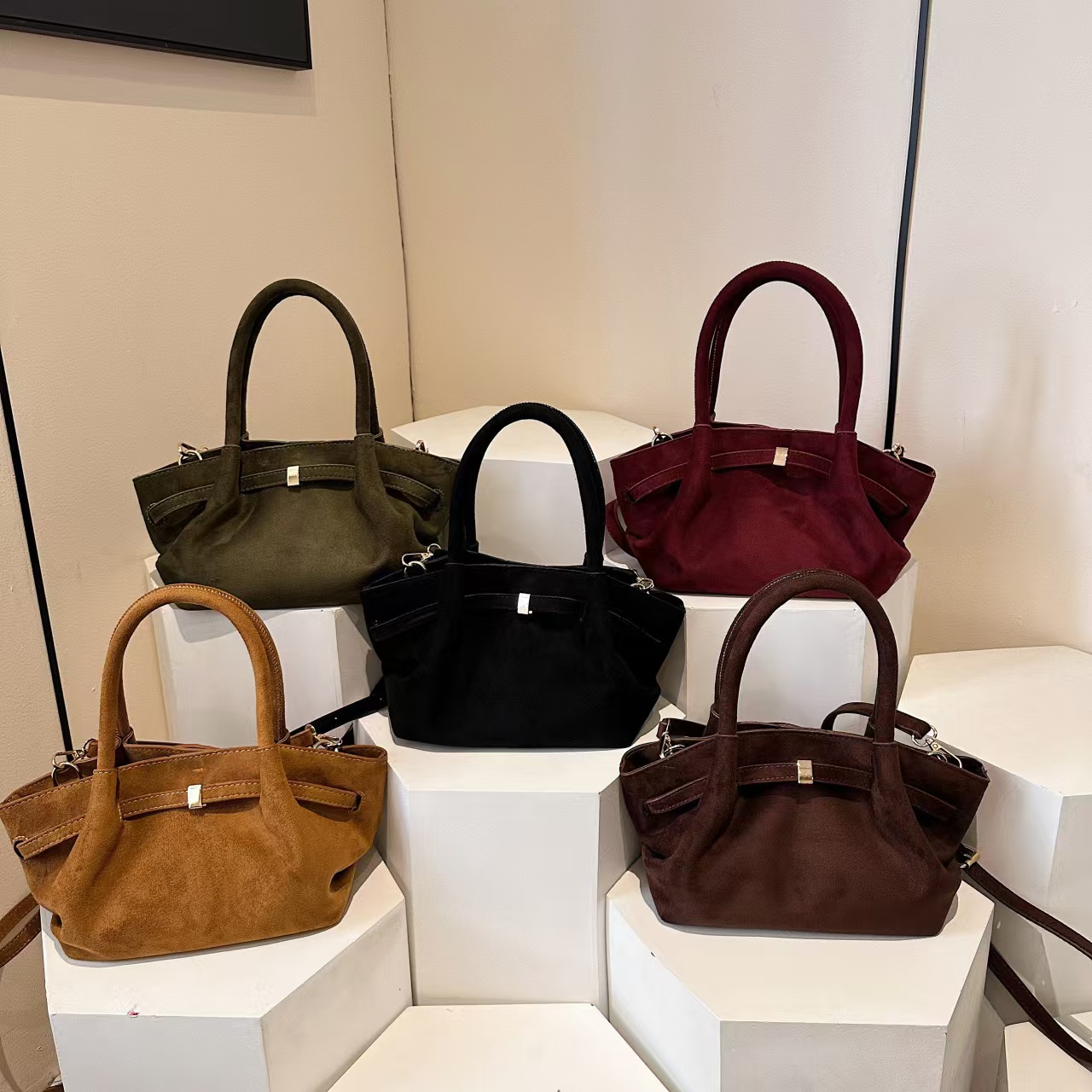 Women Suede Crossbody Bag Armpit Shoulder Bags Adjustable Strap Hobo Satchel Clutch Purse Handbag 241030
