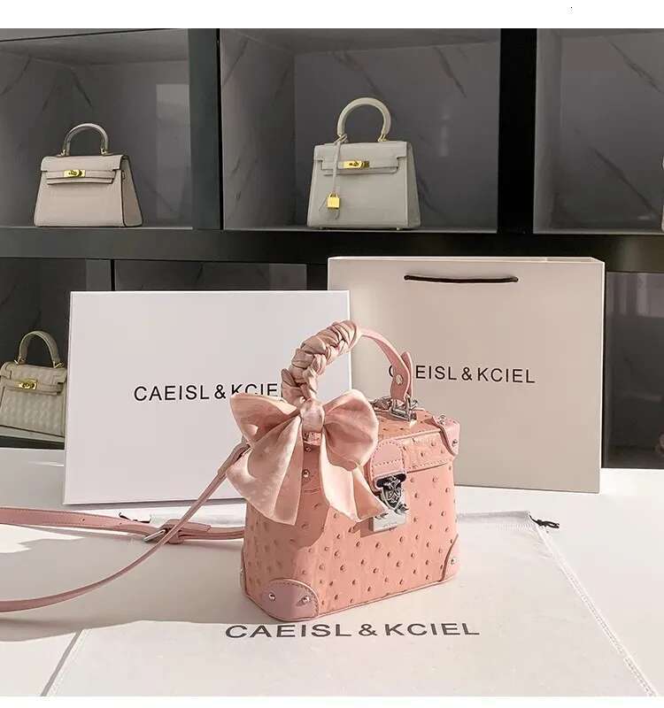 Fashion Pink Dots Square Box High Quality Textured Leather Women's Handbag Lady Purse Female Shoulder Messenger Casual Bag