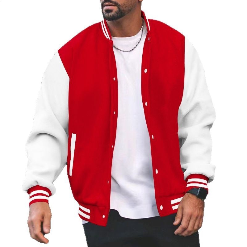 Mens autumn and winter jackets trendy hoodies casual and versatile mens loose fit youth cardigans baseball jackets jackets 240703