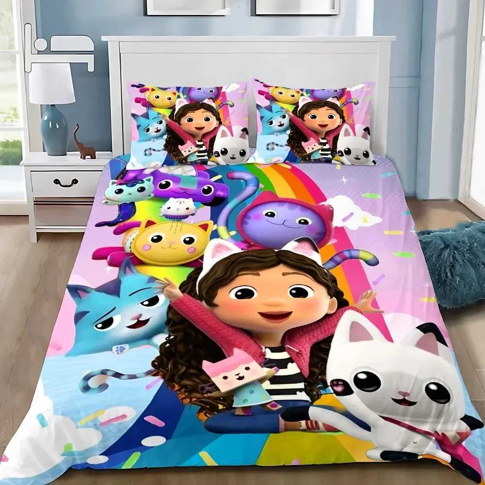 G-Gabbys D-Dollhouse Bedding Set Cartoon Duvet Cover case Kids Bedroom Decoration Children Single Double Customized SizeM251118