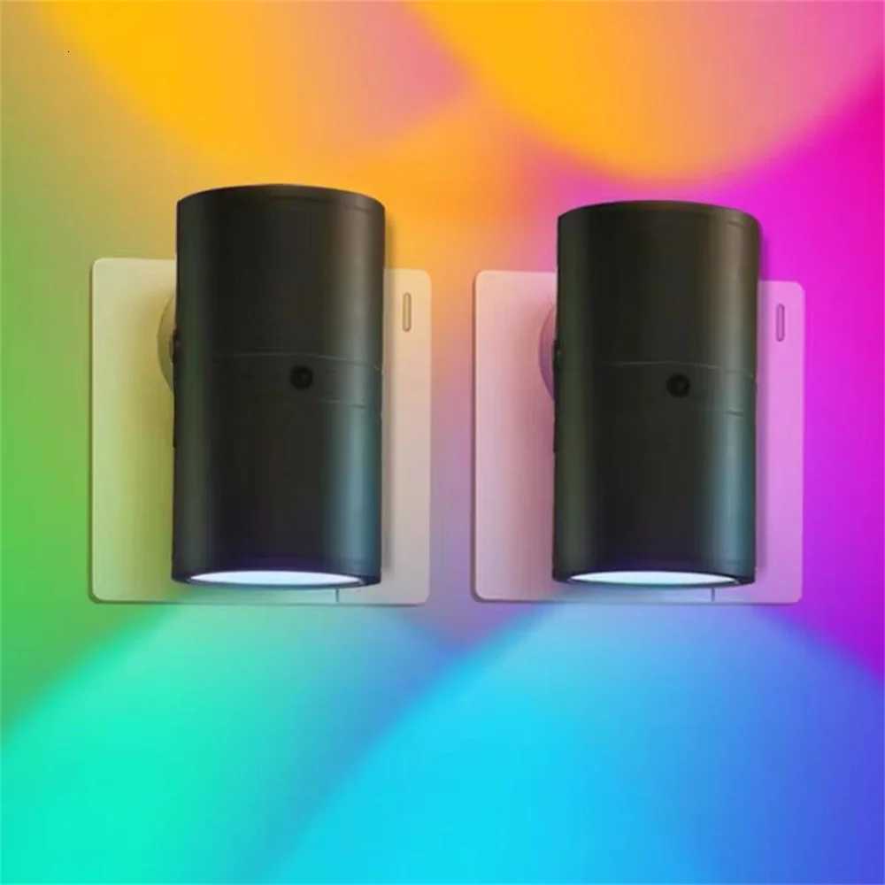 Night Light Plug Into Wall RGB/3 Color Dimmable Portable Socket LED Night Light EU Plug-In Bedside Lamp Room Corridor Home Decor M251118