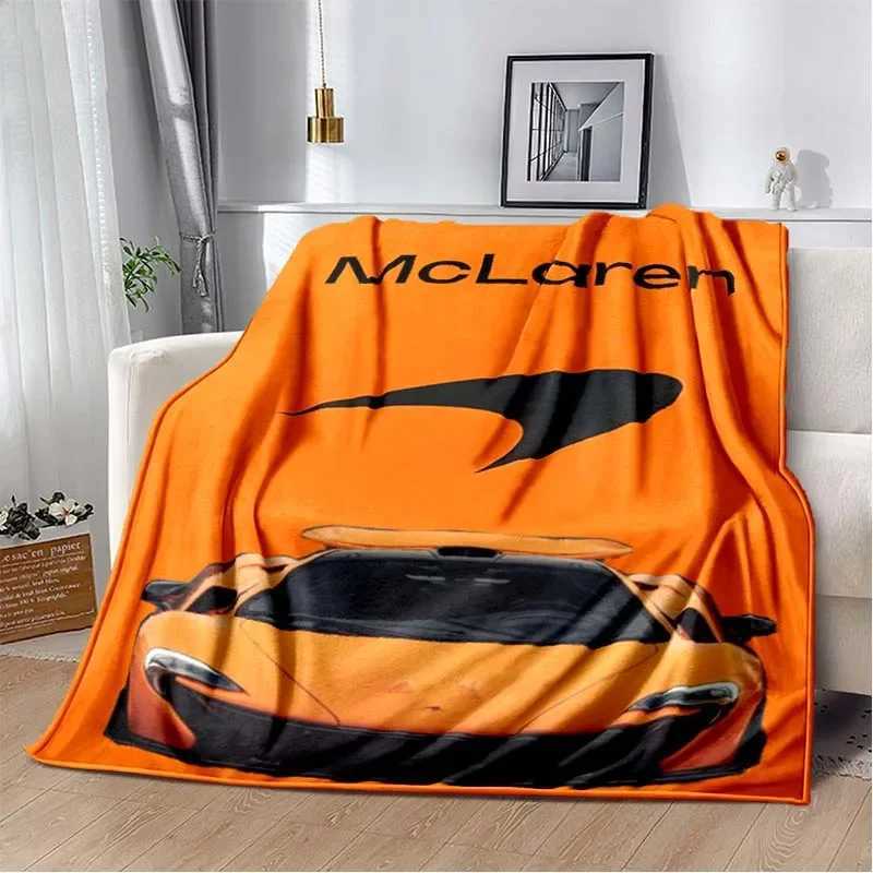Fashion sports car F1 racing M-McLaren blanket flannel hotel closes portable soft blanket all season sofa bed blanket gift Y250417