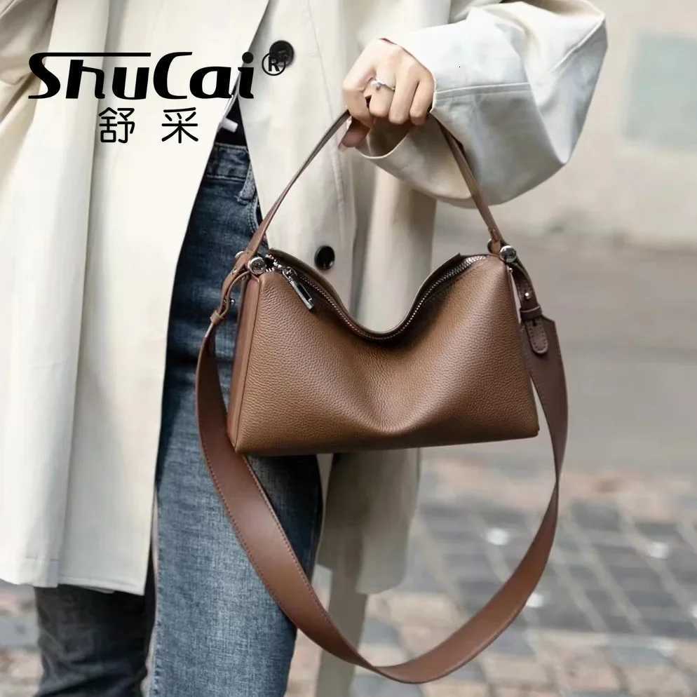 Cowhide Womens Purple Armpit Bag 2025 New Luxury Designer Fashion Genuine Leather Shoulder Crossbody Boston Pillow Bag FemaleW251118