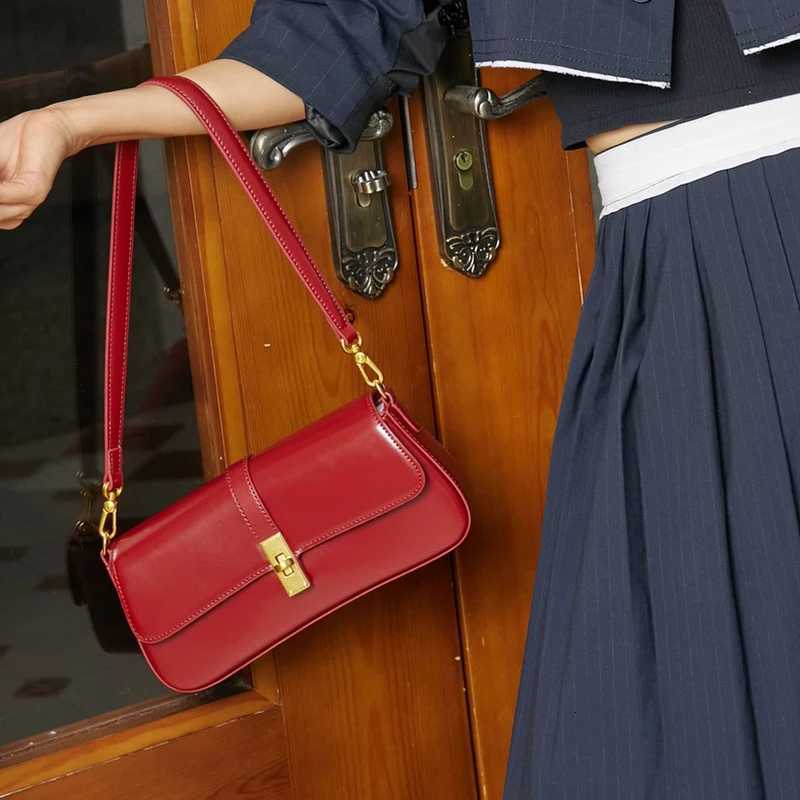 YANATARI underarm cowhide Genuine leather handbags women vintage shoulder bag female crossbody bags luxury high quality 2025W251118