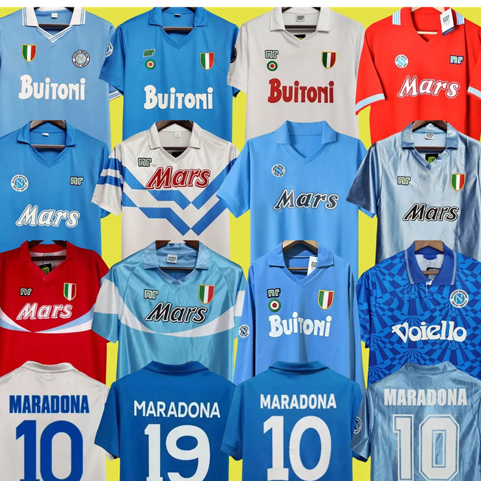 Retro classic Napoli soccer jerseys 86 87 88 89 90 91 92 93 94 MARADONA 1986 1987 1988 1989 1991 1992 1993 1994 2013 2014 HAMSIK L.INSIGNE HIGUAIN Retro football shirt