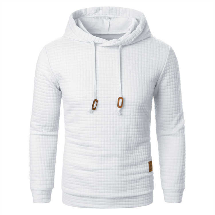 New autumn and winter European and American men's jacquard knitted sweaters, long-sleeved hoodies, warm color hooded sports tops W241230