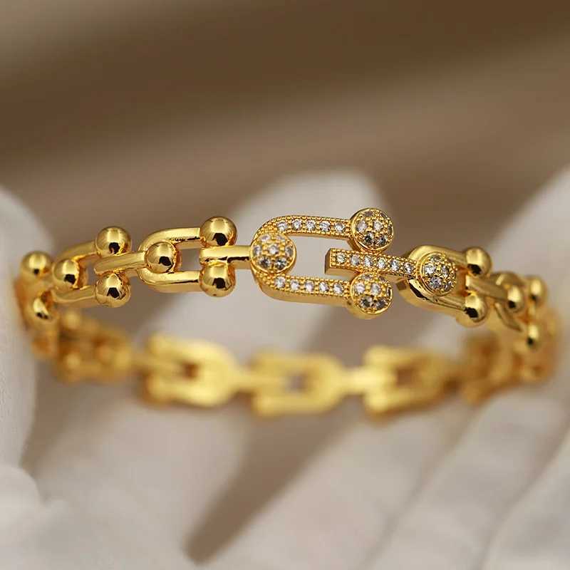 Stainless Stl Metal Crystal Geometric Banglesbracelets for Women Fashion Brand Jewelry Zirconia Bangles Accessories C251118