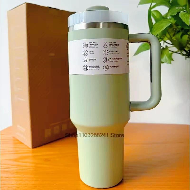 Water Bottles 2025 Straw Lid Stainless Steel 40oz Vacuum Insulated Car Mug Double Wall Thermal Iced Travel Cup