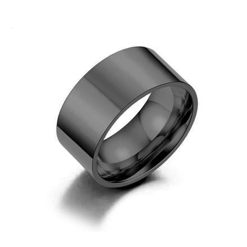 Fashion 8mm Wide Glossy Ring For MenWomen Rose Gold Color Stainless Steel Anniversary Party Ring Charm Jewelry Anneau Wholesale 250418