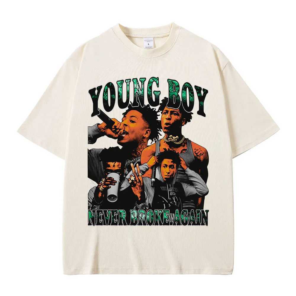 Rapper YoungBoy Never Broke Again T Shirt High Quty Fashion Short Slves Oversized T-shirt Mens Hip Hop Vintage T-shirtsC250418