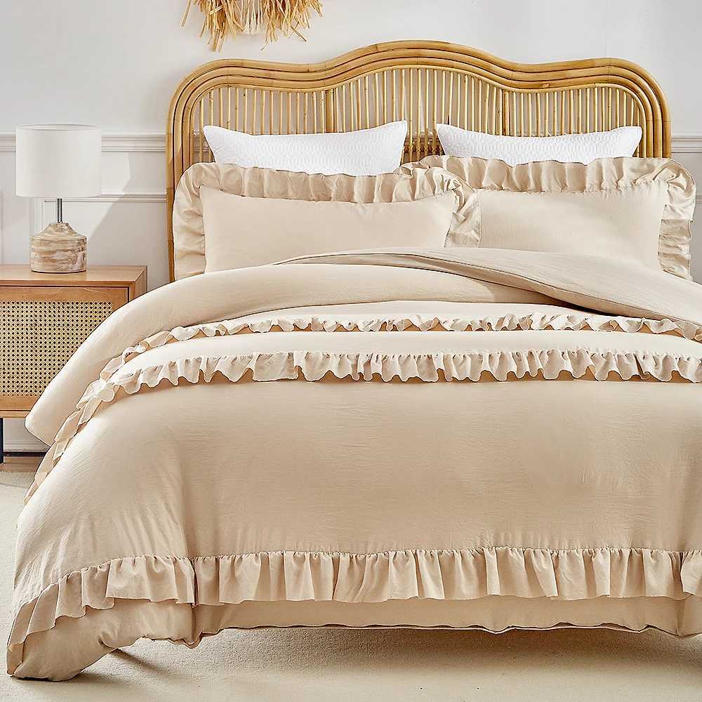 Duvet Cover Bedding Set Twin Double Queen King Size Single Couple Bed Duvets Quilt Cover Set Ruffles Princess Bed Linen 220x240M251118
