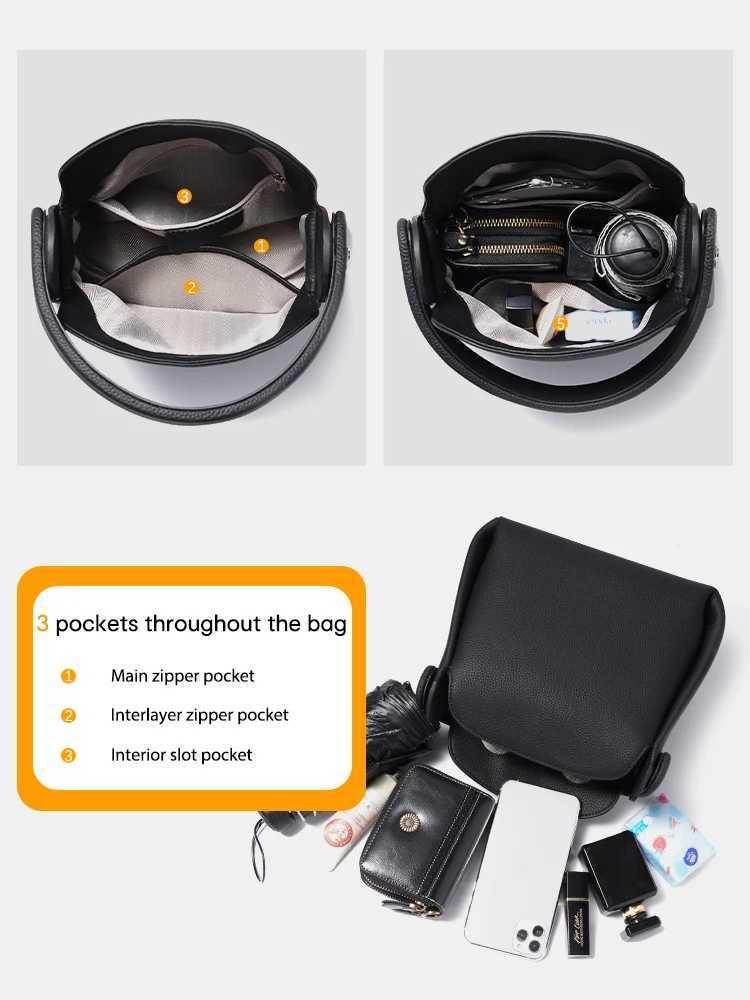 Zency Womens Luxury Solid Color Pillow Bag Designer Leather Crossbody Top-Handle Handbag Simple Elegant ShopperW251118