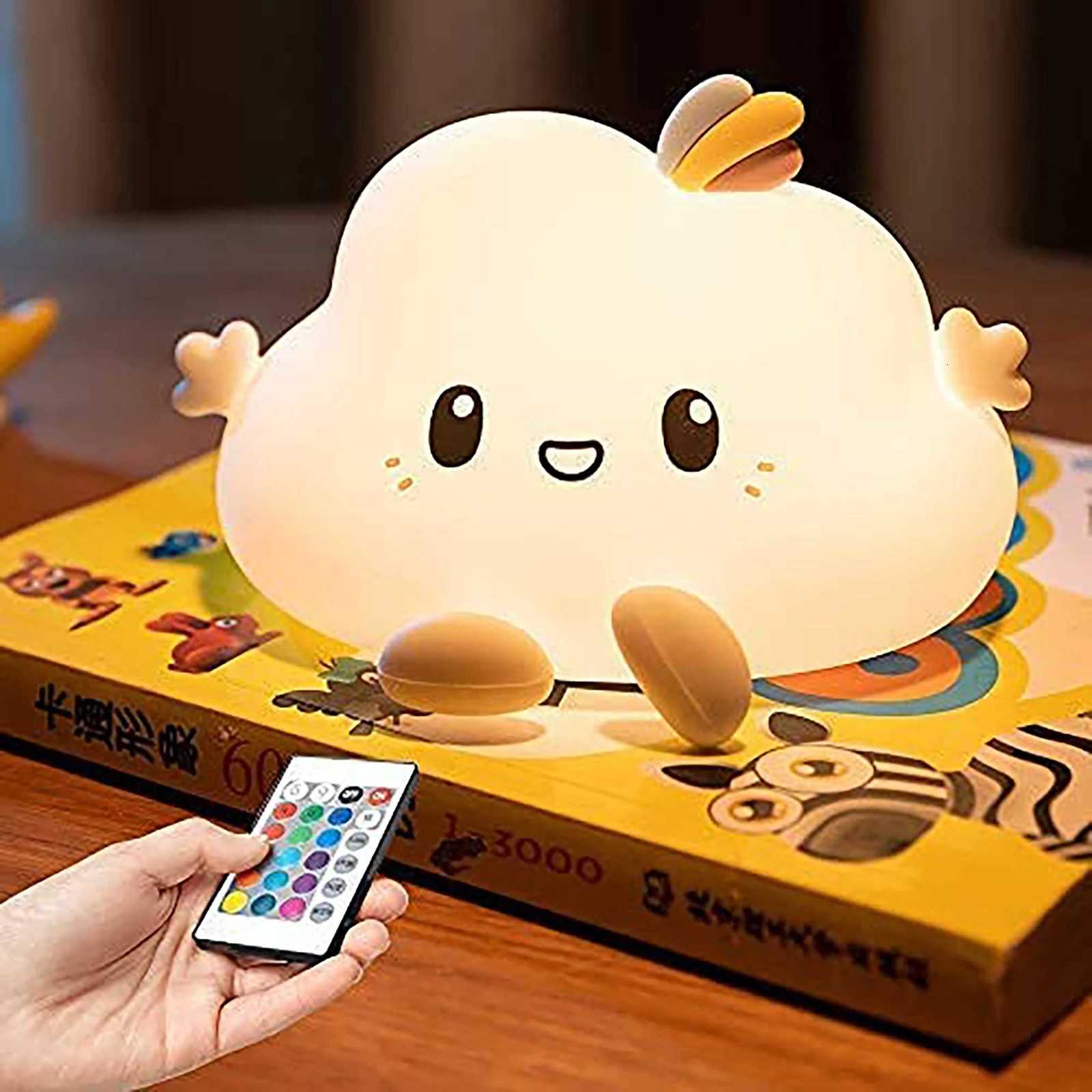 Color-Changing Silicone Night Light Rechargable Lamp kawaii Night Light for kids with Timer Remote Cute Desk Lamp Fairy Lights M251118
