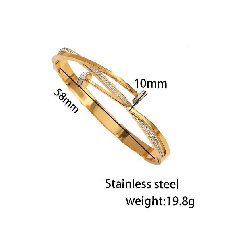 Stainless Steel Nails Inlaid With Zirconium Multi-layered Bracelet Women 18k Gold Plated Couple Holiday Gift Bracelet Jewelry W251118