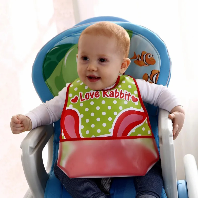 Adjustable cartoon animal baby waterproof color bib sleeveless children long sleeved work clothes feeding apron 250414z
