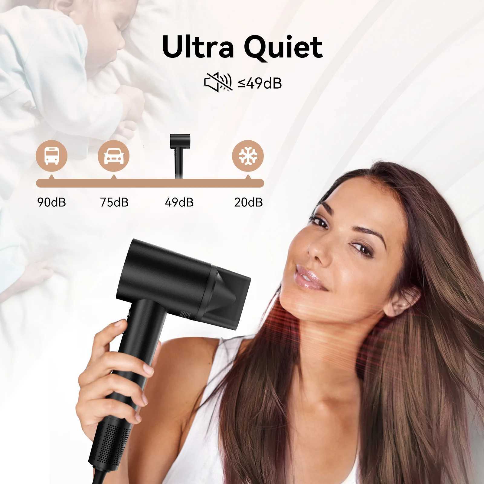 Hair Dryer with 110K RPM High Speed 1400w Motor 15 Billion Plasma Strong Magnetic Nozzle Diffuser Home Travel Blow DryerT251118
