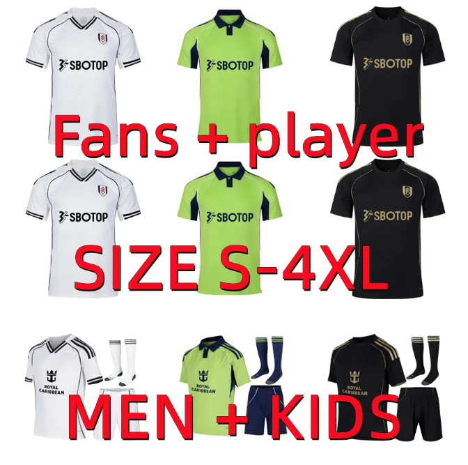 25 26 SMITH ROWE Fulham MUNIZ ANDREAS CAIRNEY RAUL football shirt soccer Jerseys MITROVIC 2025 2026 Bassey FULHAM Men kids Children kit tops Adama Sessegnon Full Sets