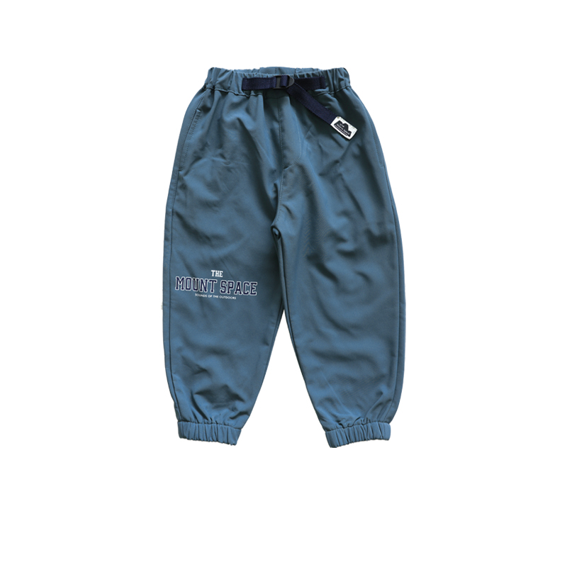 Kids' Outdoor Contrast-Color Pocket Fleece-Lined Pants, Water-Repellent Textured Mountain-Style Cargo Joggers, New Season Hiking & Daily Wear 25A