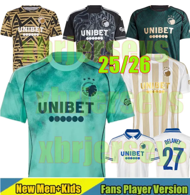 25 26 Copenhagen FC soccer jerseys BARDGHJI VAVRO OSKARSSON 2025 2026 Gold Football White Shirts Kit Byens Hold football shirt