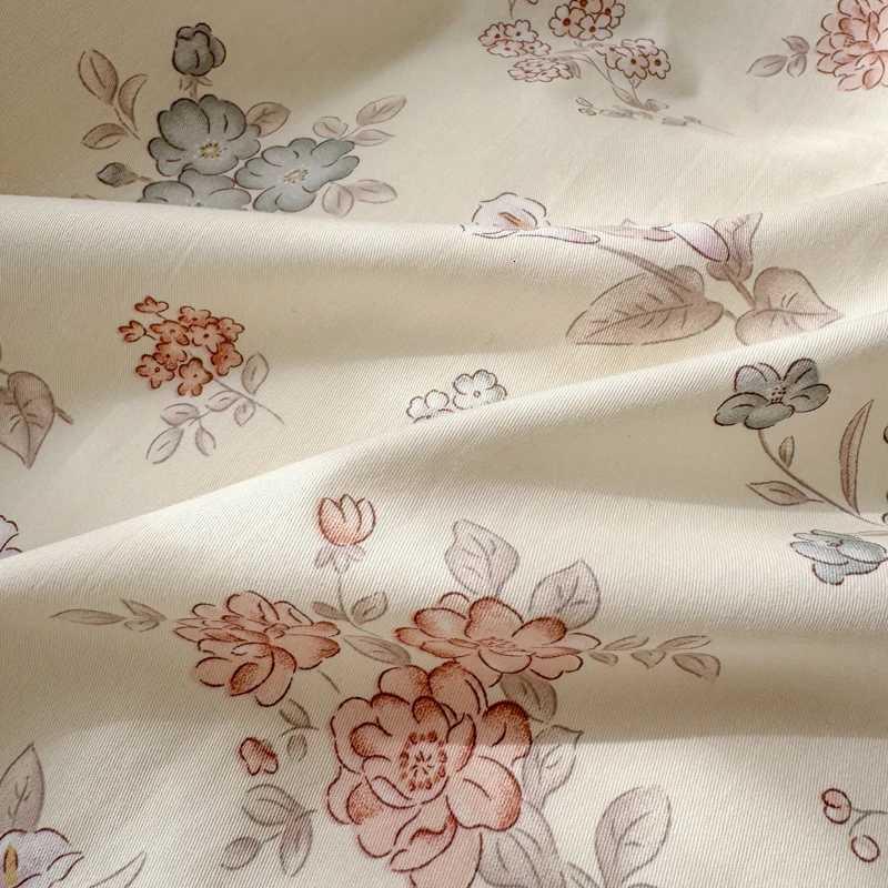 100 Cotton Luxury Duvet Cover Set with 2 cases - Floral Design Elegant Breathable Bedding Set Multiple SizesM251118