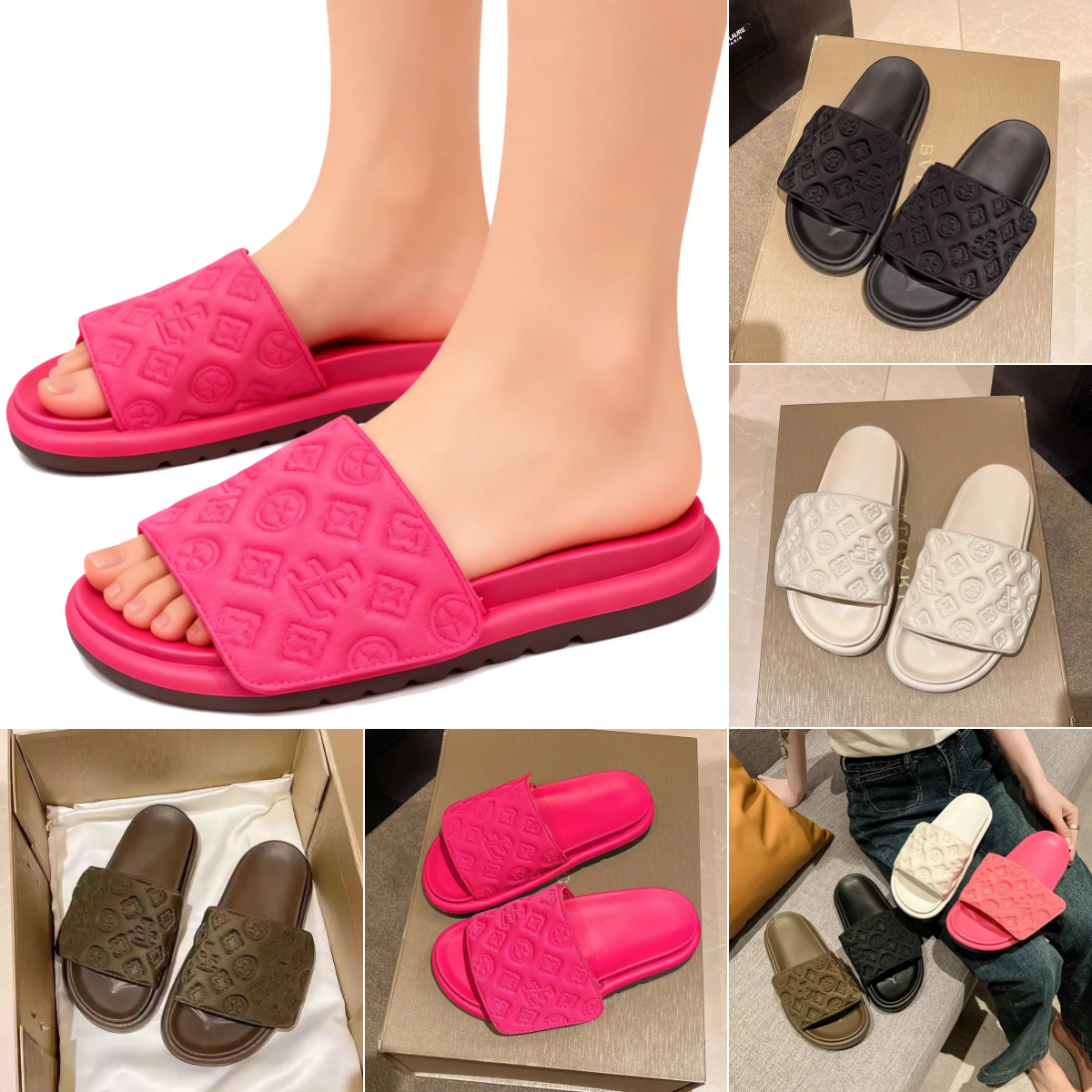 Designer Slippers Shoes Luxury Brand Flat slides with Magic Sticker Elegant Home Outdoor Sandals Slippers Flip Flop Scuffs designer shoes Size 36-41