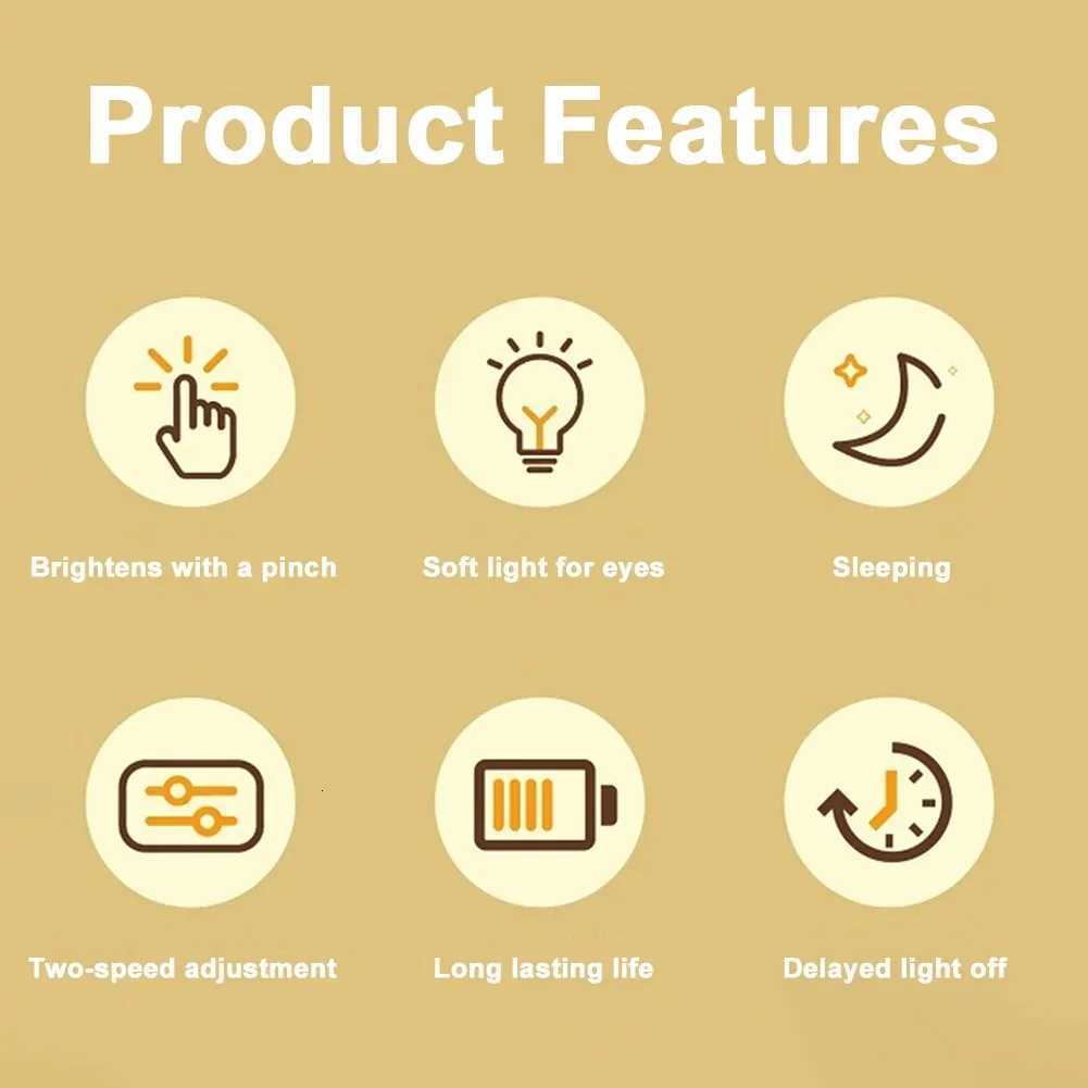 Cute Capybara Night Light Novelty Dimmable Nursery Nightlight Rechargeable Touch Lamp Silicone Pat Lamp for Kids Room Decor M251118