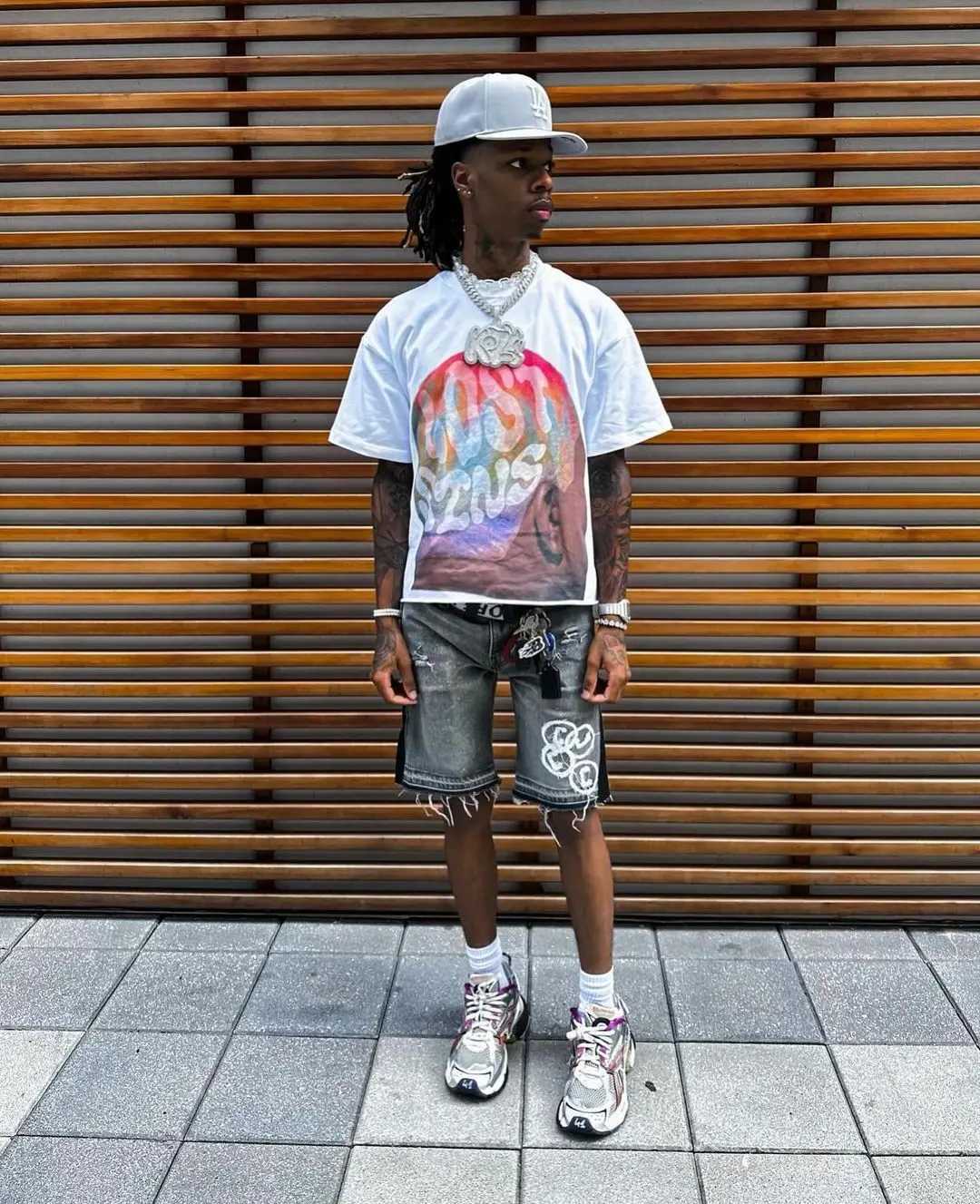 Strtwear T Shirt Y2K Tops Harajuku Hip Hop Graphic Print Oversized TShirt Mens New Gothic Round Neck Cotton Short Slve TopsC250418