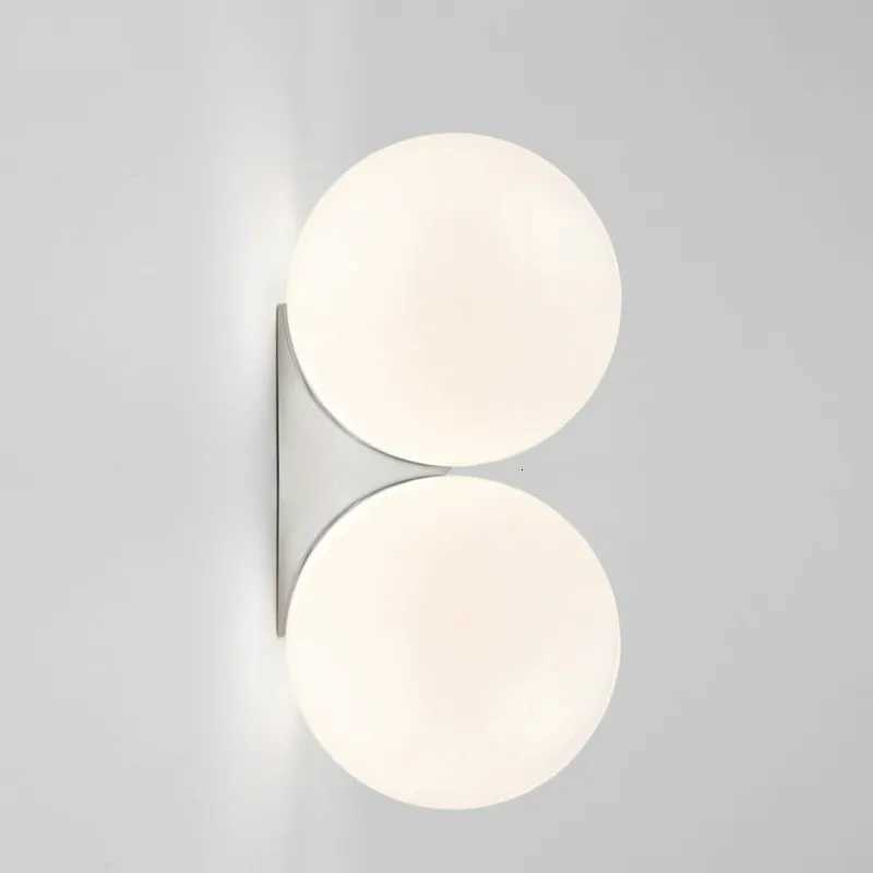Modern Minimalist White Frosted Glass Ball Wall Lamp LED G9 Lighting Bedside Hallway Interior Decoration Golden Sconce Fixture M251118