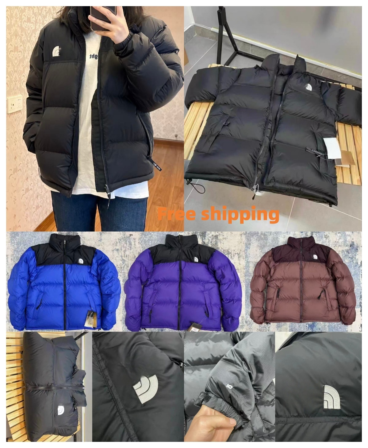 Norths Puffer Jacket Womens Designer Down Coat Mens Winter Warm Down Warmbody NF 700 Jacket Zipper Skiwear Norths Parka Pure Color Casual Windbreaker 06C