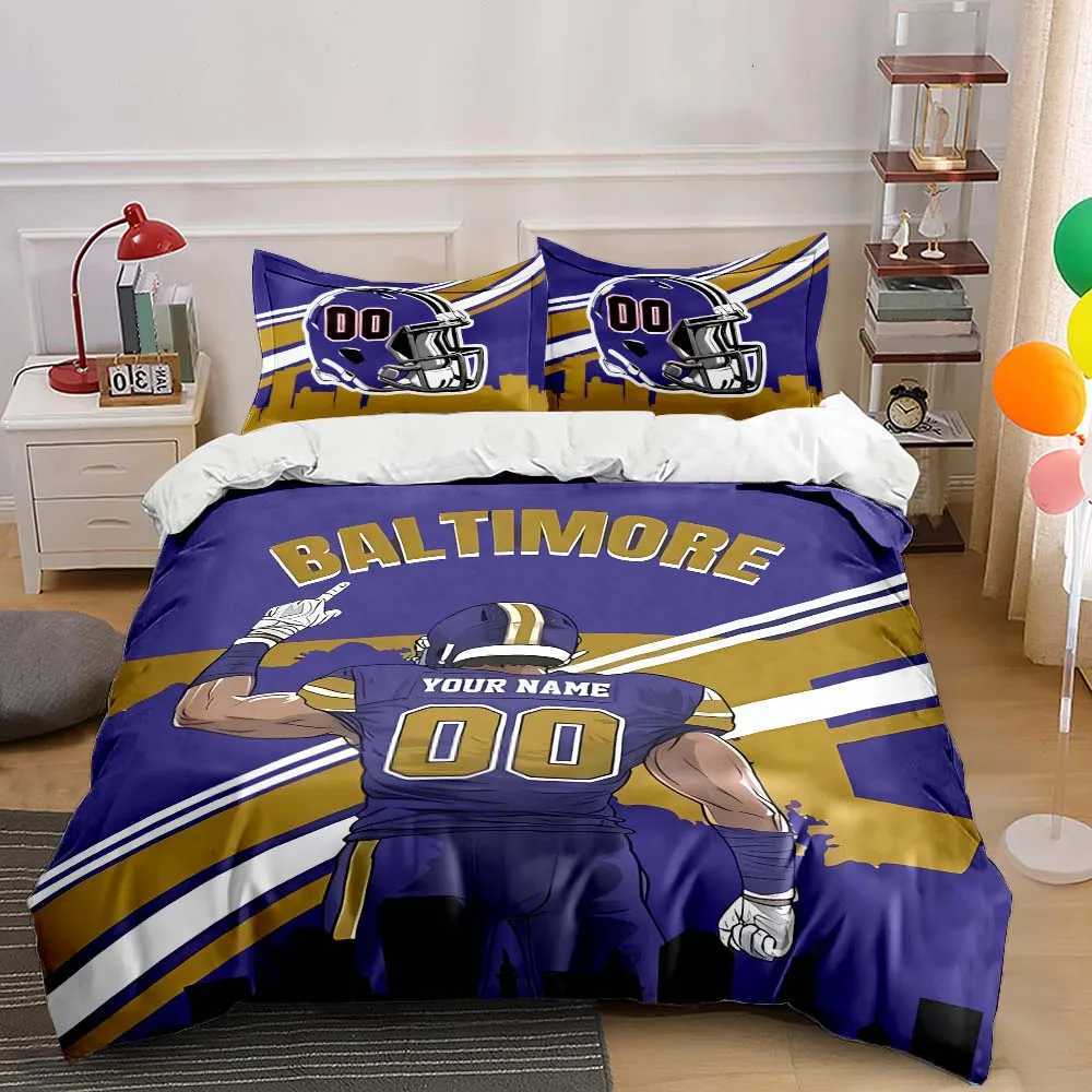 Custom Name and Number Quilt Cover American City Football Bedding Set 3 Pieces Settings Bed case Bed Cover Bedroom Bed SetM251118