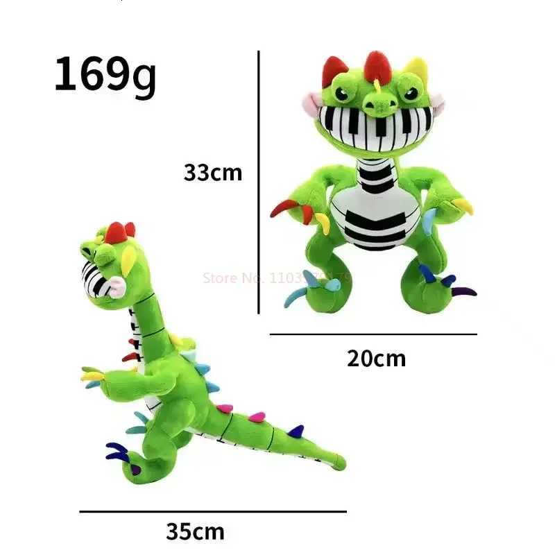 33cm Pianosaurus Plush Anime Nightmare Critters Yarnaby Plushie Soft Doey Stuffed Green Dinosaur Pillow Doll Custom Toy Gift Z251118
