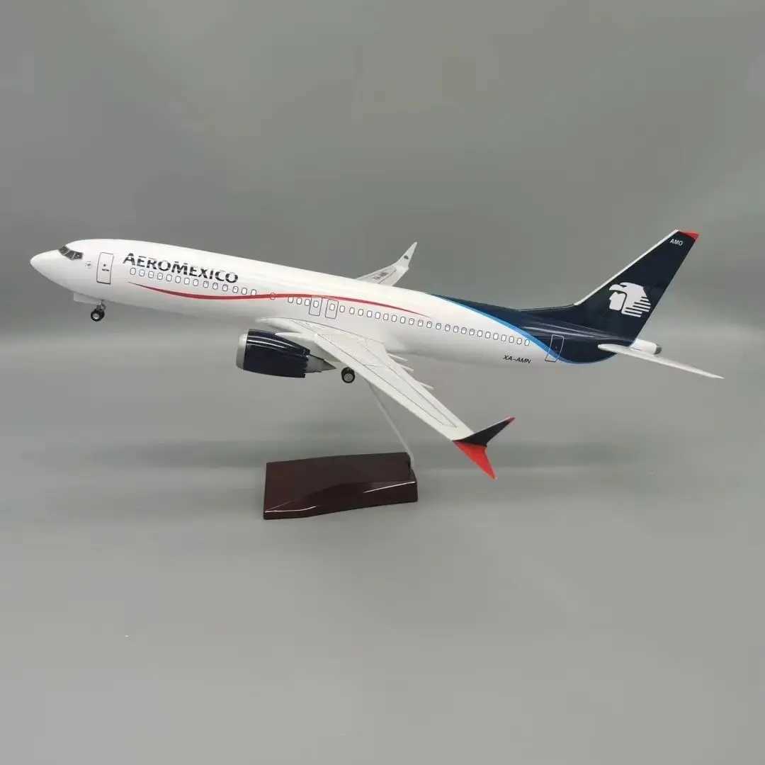 47CM 185 Scale B737 Model AEROmexico Airline With Base Landing Gears Aircraft Resin Plane Model For Collection Gift C251118