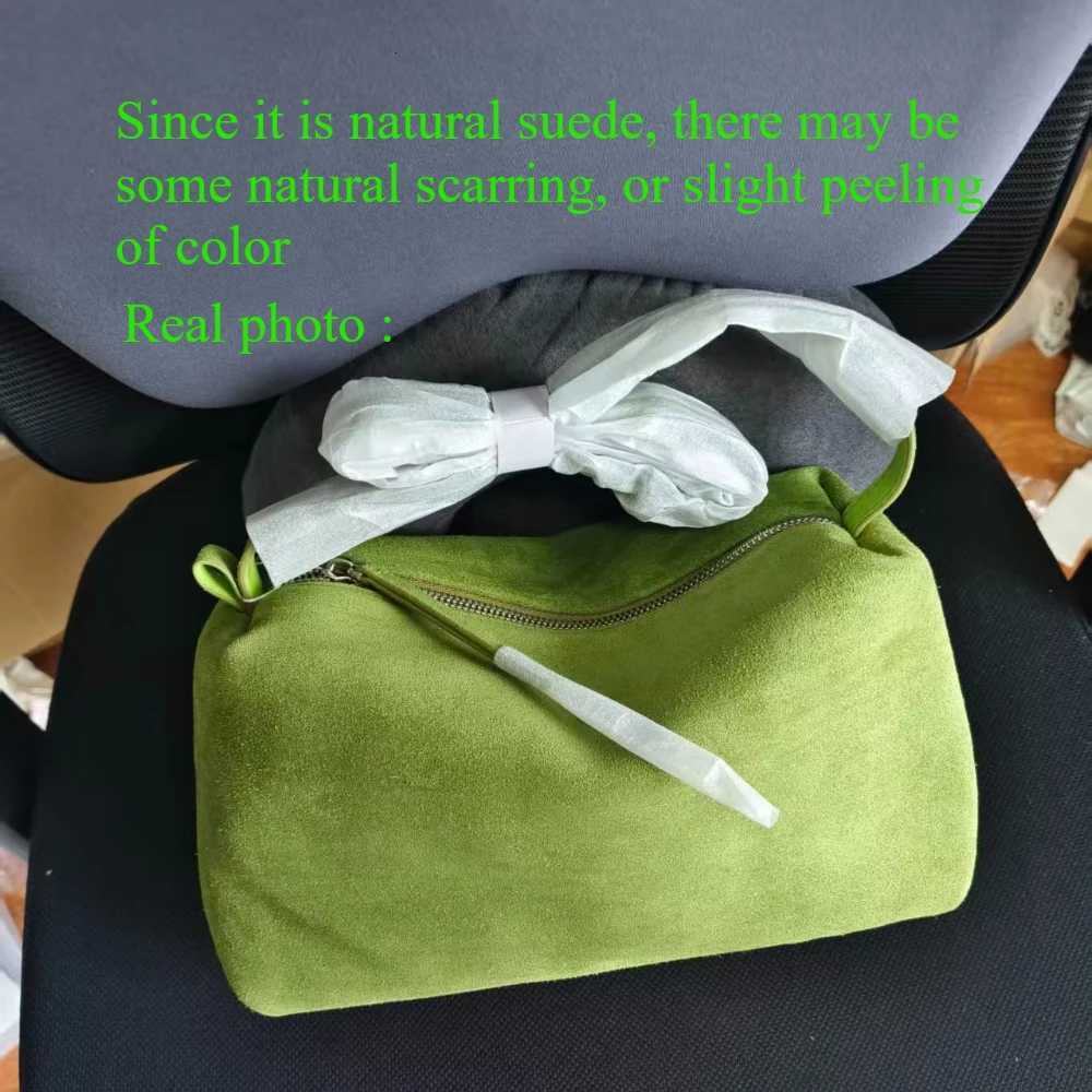 2026 Early Autumn Upgrate Thick Suede Cow Leather Long Strap Women Shoulder Crossbody Bag Matte Nubuck Female Handbag GreenW251118