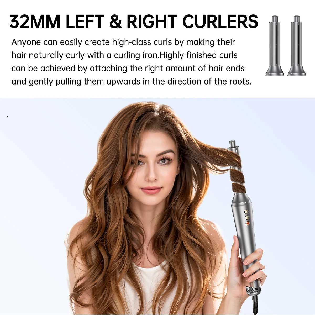 5 in 1 Hair DryerMulti Styling ToolStraightener 32mm Curling 300 Million Negative Ions Hair Care 1-3 Mins Quick Drying GiftsT251118